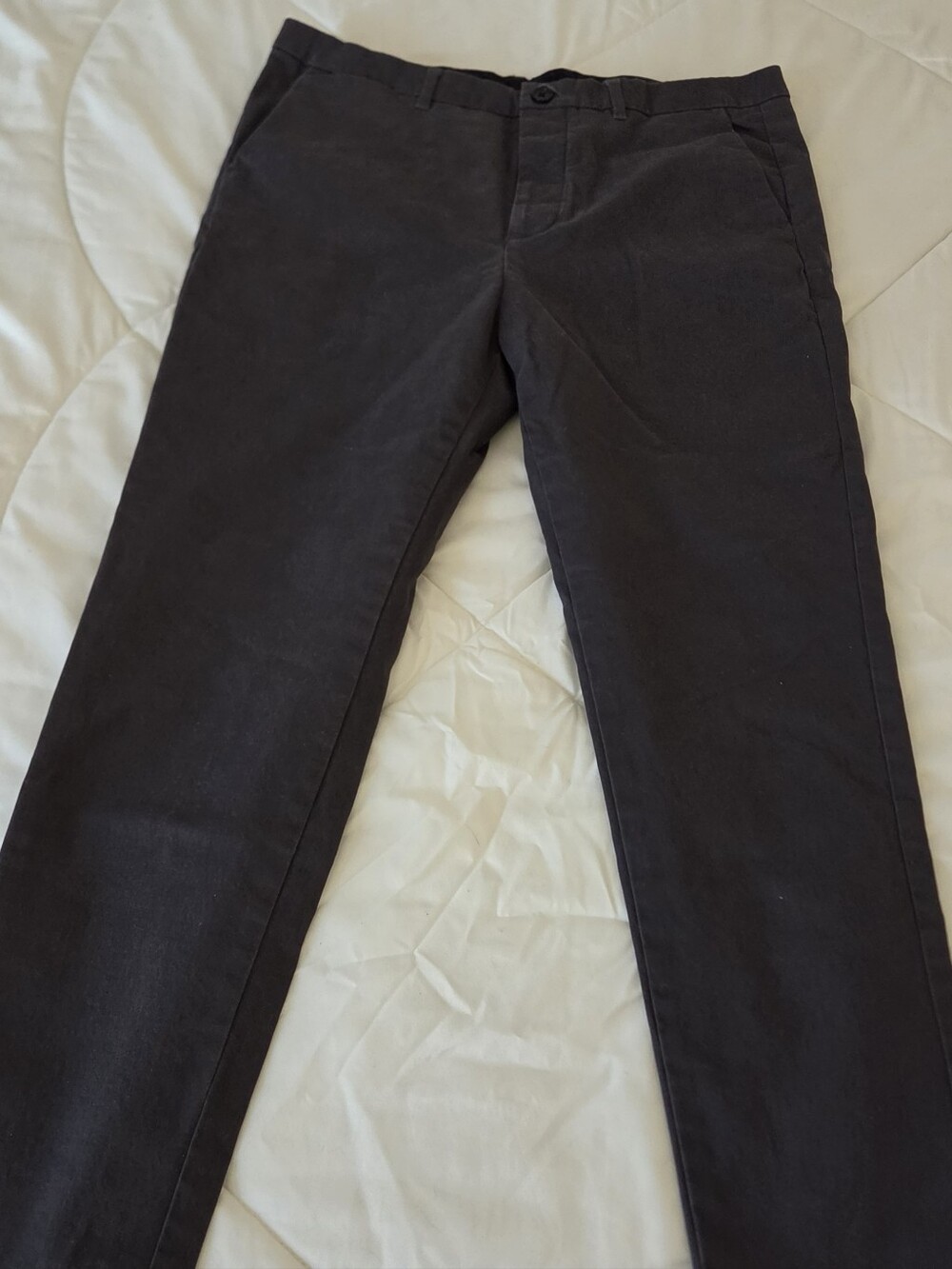 All Saints Men's Dark Charcoal Straight-Leg Pants